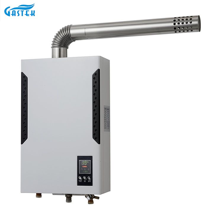 Tipo de equilibrio pantalla táctil turbo ducha caliente caldera de glada de gas de escape forzado calentador de agua
