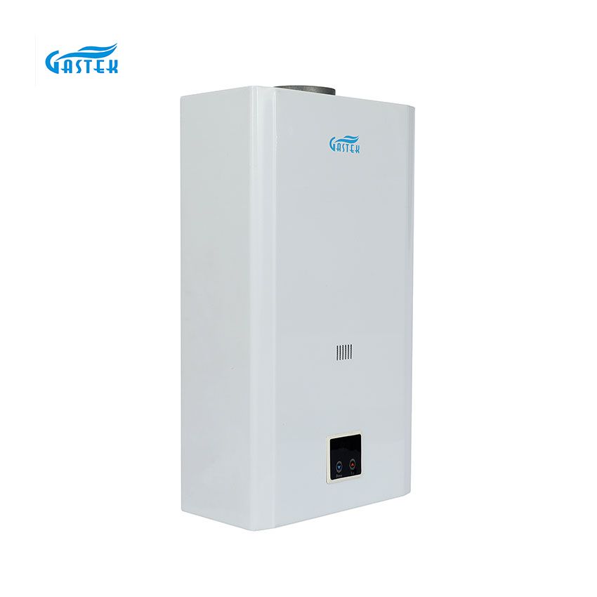 Temperatura constante 10L 12L 16L 18L Panel LCD tipo chimenea montado en la pared calentador de agua caliente de Gas Natural GLP instantáneo sin tanque para ducha
